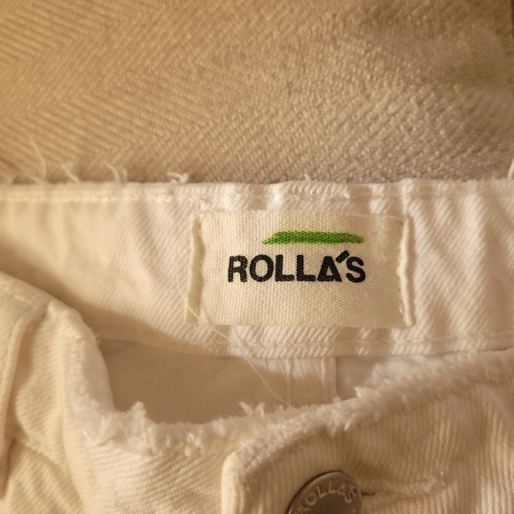 Rollas High Rise Straight White Distressed Jeans - Picture 2 of 6